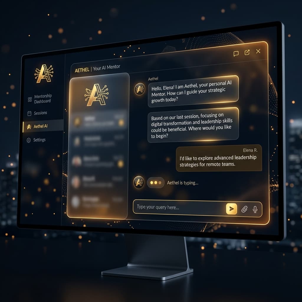 Mockup de la interfaz de Copiloto Mentor IA